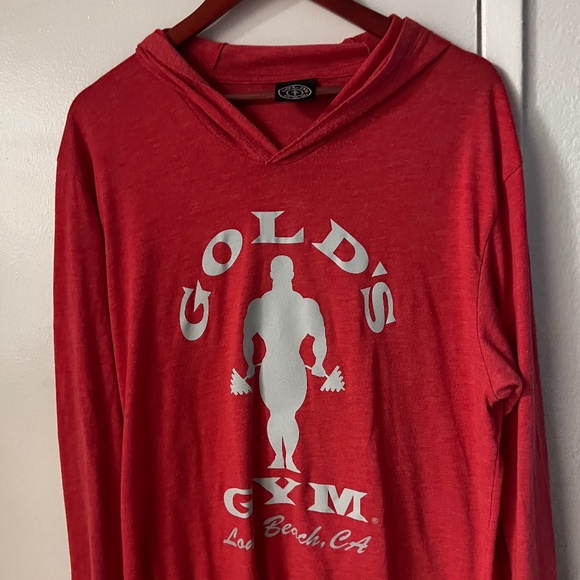 Gold Gymns Hoodie, Red, Large - Picture 1 of 2